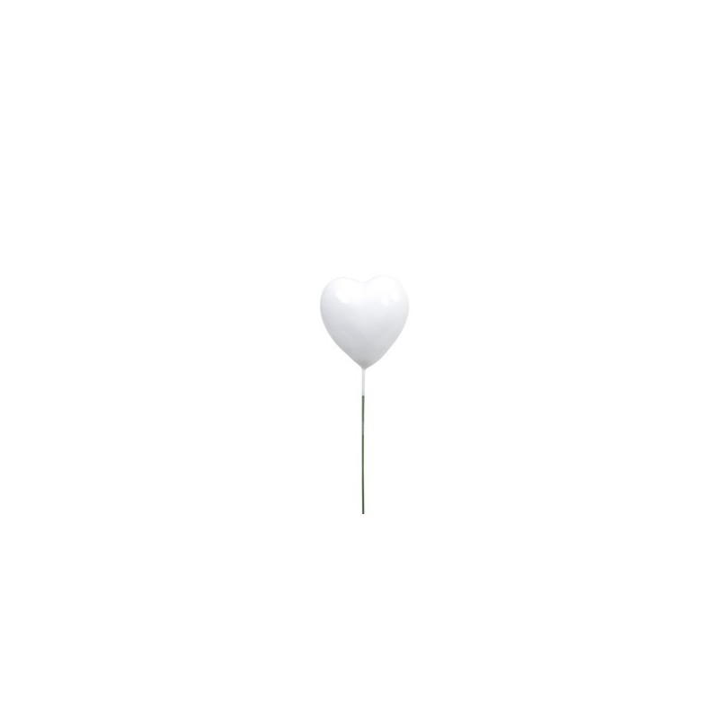 Déco à piquer - Coeur blanc laqué