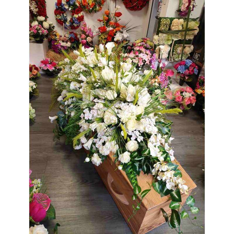 Dessus Cercueil artificiel | Grossiste fleuriste | Fait main