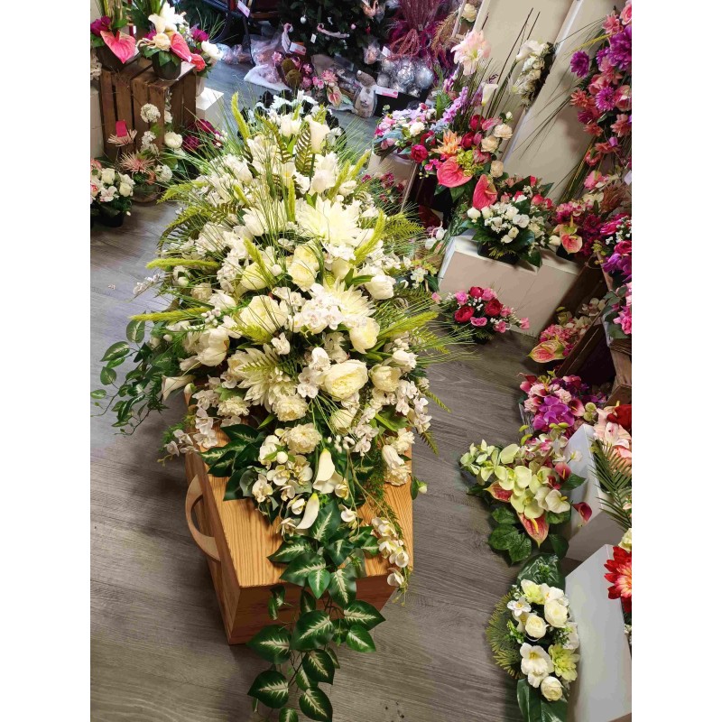 Dessus Cercueil artificiel | Grossiste fleuriste | Fait main