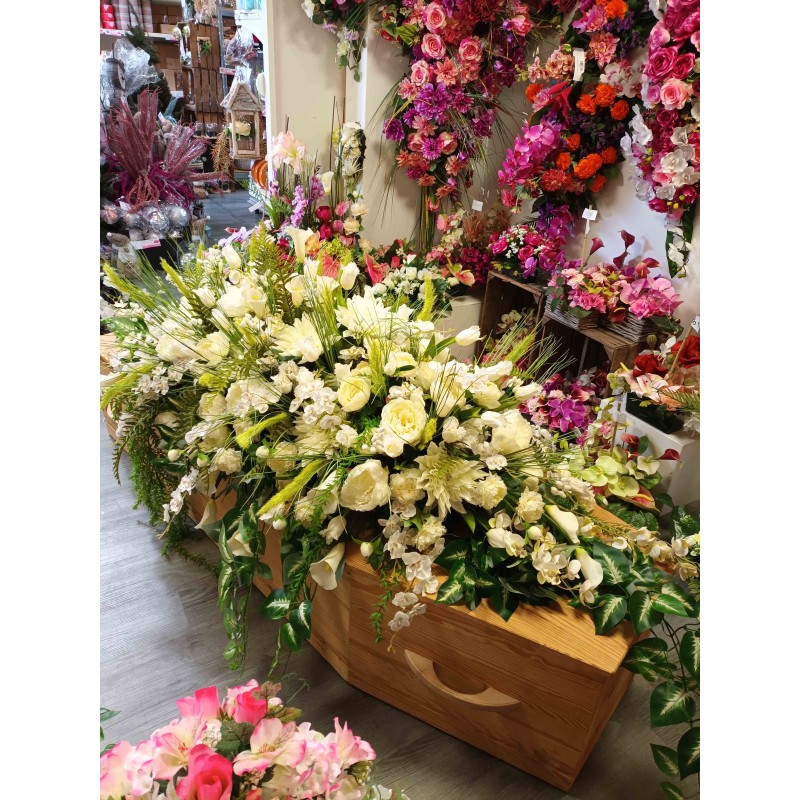 Dessus Cercueil artificiel | Grossiste fleuriste | Fait main