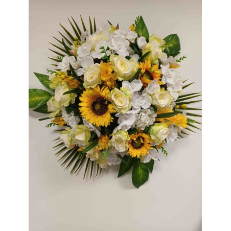 Coussin rond artificiel | Grossiste fleuriste | Fait main en France