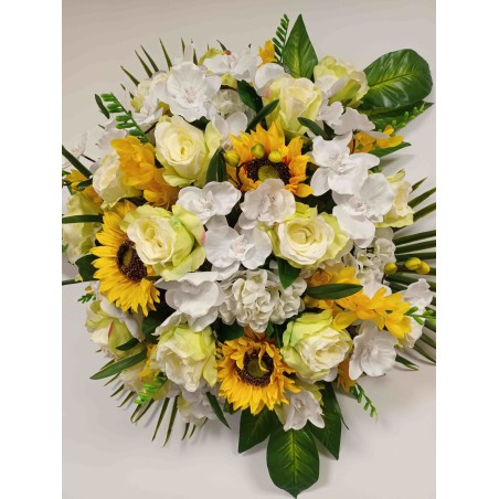 Coussin rond artificiel | Grossiste fleuriste | Fait main en France