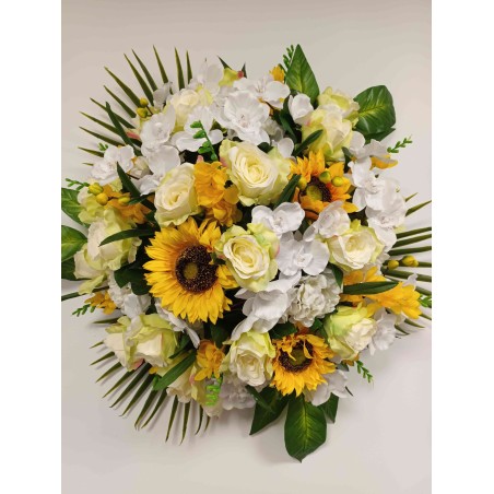 Coussin rond artificiel | Grossiste fleuriste | Fait main en France