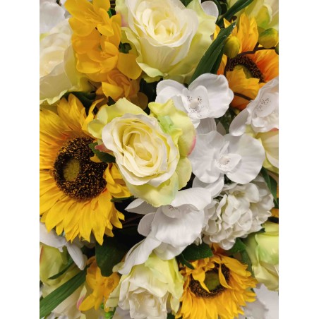 Coussin rond artificiel | Grossiste fleuriste | Fait main en France