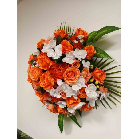Coussin rond artificiel | Grossiste fleuriste | Fait main en France
