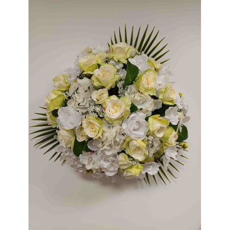 Coussin rond artificiel | Grossiste fleuriste | Fait main en France