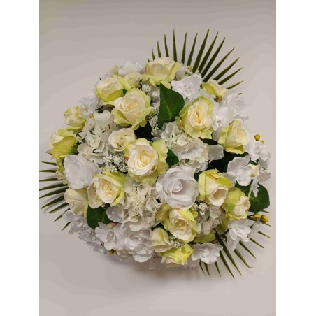 Coussin rond artificiel | Grossiste fleuriste | Fait main en France