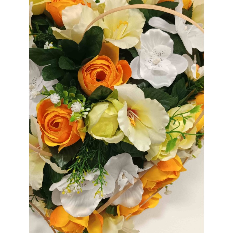 Coeur de fleurs artificielles | Grossiste fleuriste | Fait main France