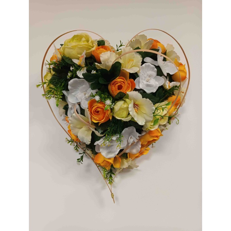 Coeur de fleurs artificielles | Grossiste fleuriste | Fait main France