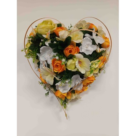 Coeur de fleurs artificielles | Grossiste fleuriste | Fait main France