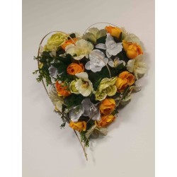 Coeur de fleurs artificielles | Grossiste fleuriste | Fait main France