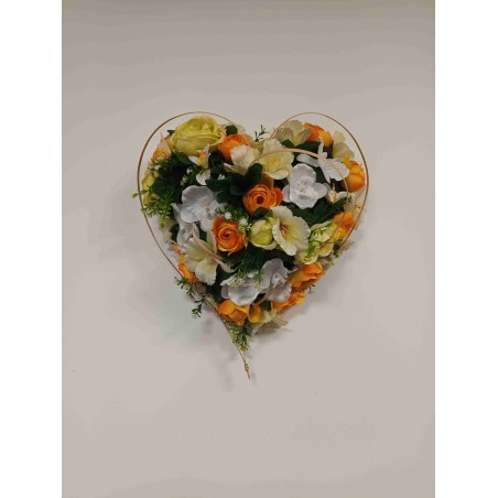 Coeur de fleurs artificielles | Grossiste fleuriste | Fait main France