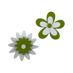 Sachet de 12 fleurs vertes autocollantes