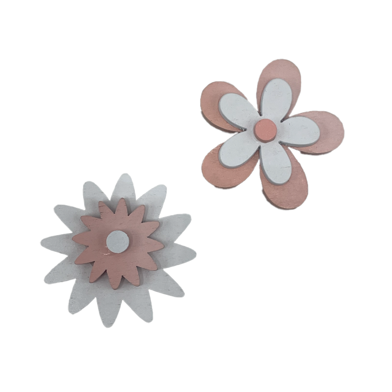 Sachet de 12 fleurs coloris rose autocollantes