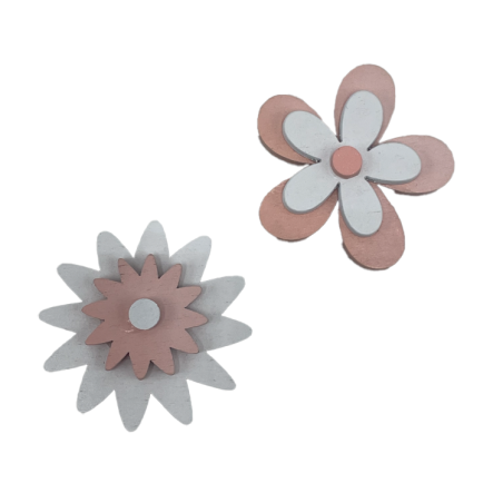 Sachet de 12 fleurs coloris rose autocollantes