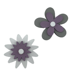 Sachet de 12 fleurs coloris parme autocollantes