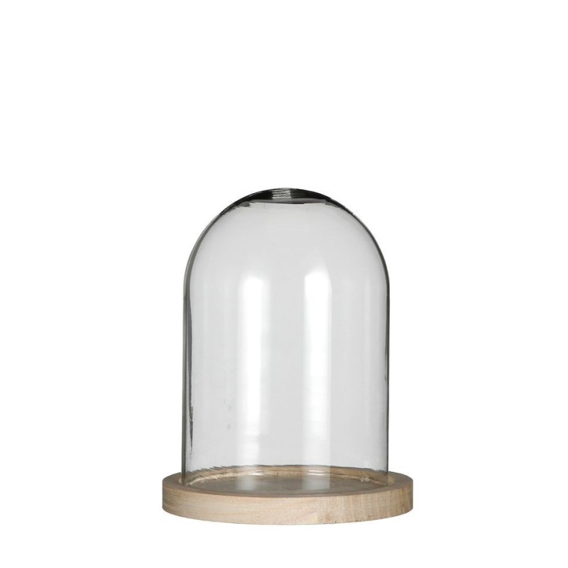 Cloche en Verre Socle Bois | Grossiste Verrerie | Qualité Prix