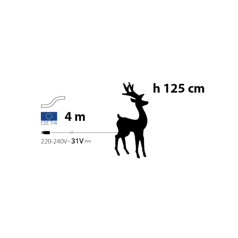 Renne Lumineux | Déco de Noël | Grossiste en décoration