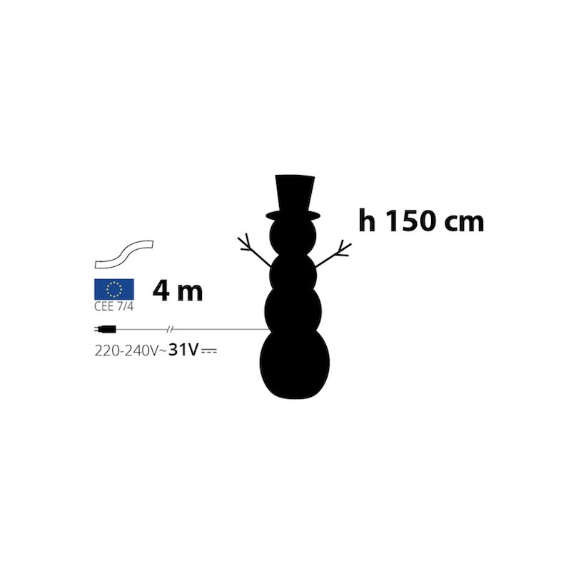 Bonhomme de neige Lumineux | Déco de Noël | Grossiste déco