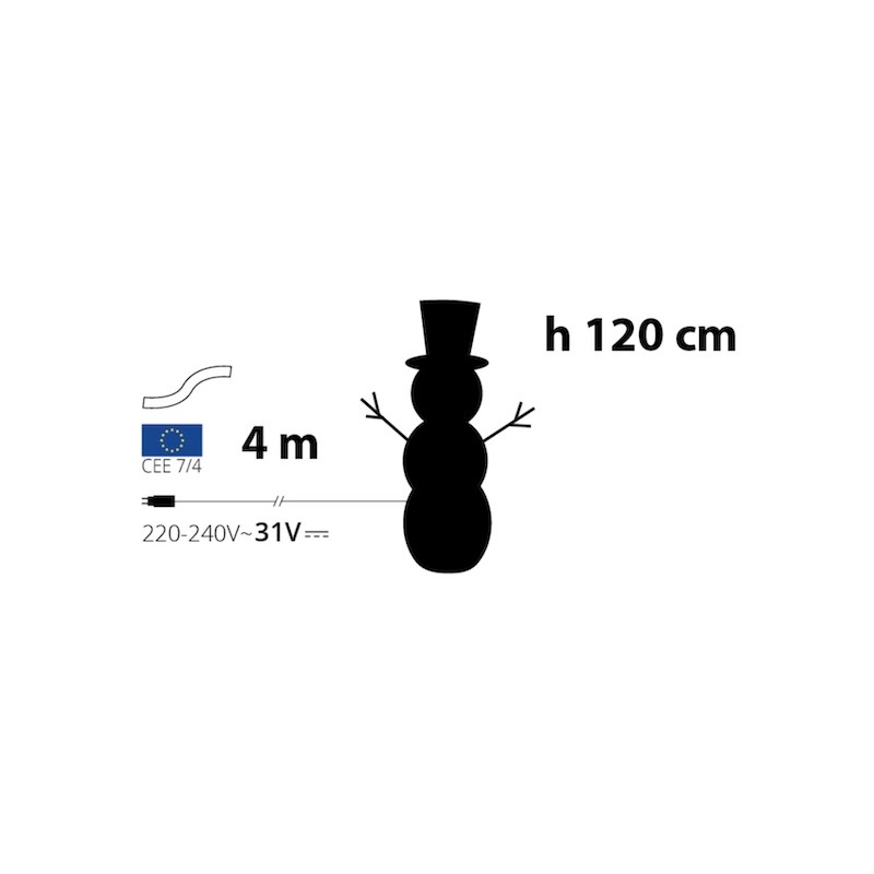 Bonhomme de neige Lumineux | Déco de Noël | Grossiste déco
