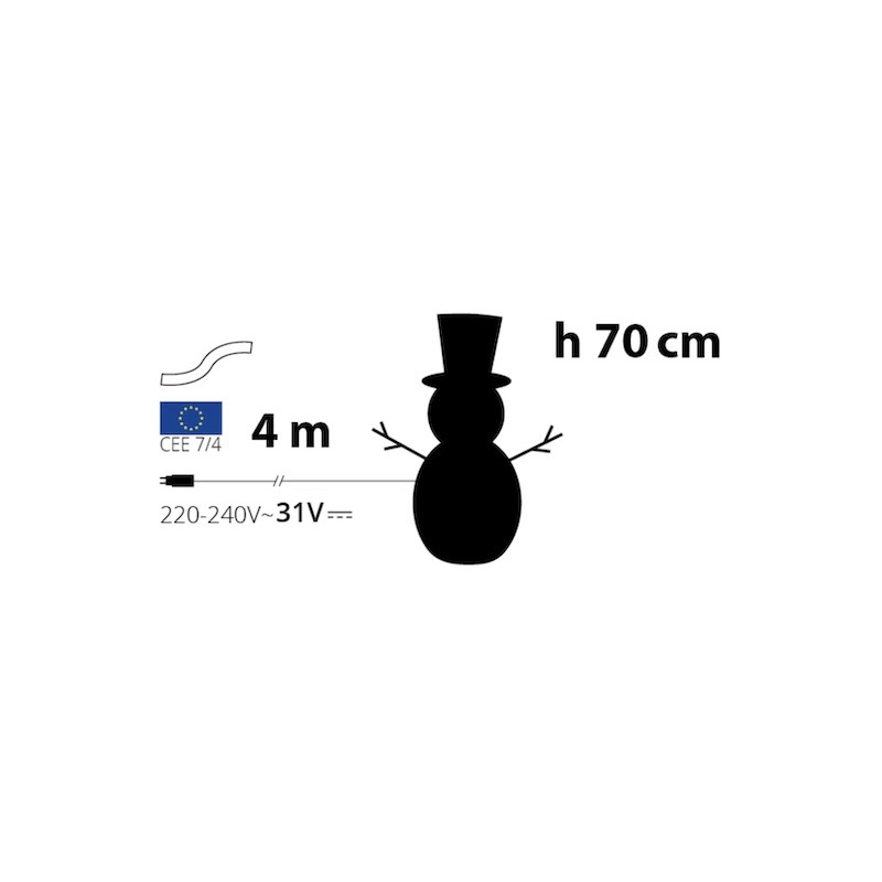Bonhomme de neige Lumineux | Déco de Noël | Grossiste déco