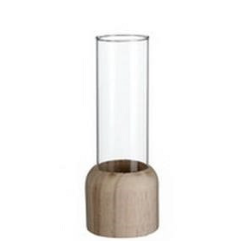 Soliflore Verre avec Socle Bois | Grossiste Fleuriste | Qualité Prix