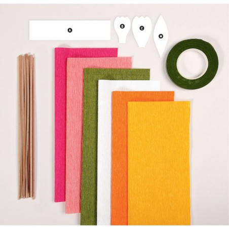 Boîte créative DIY - fleurs en papier crépon