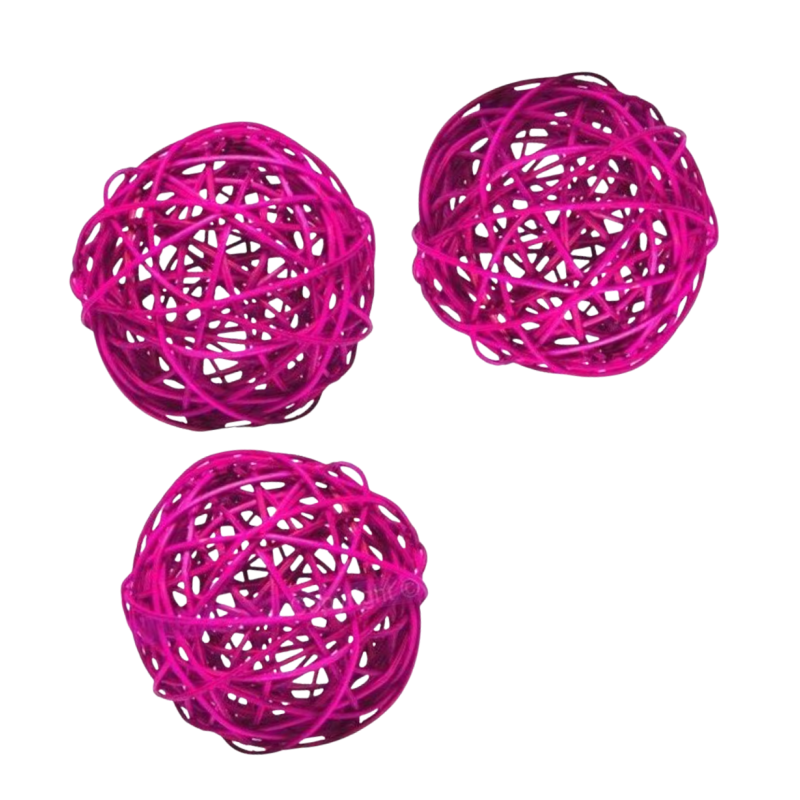 Boule en Osier "Brunch Ball" FUCHSIA ø6cm Lot de 12 pièces