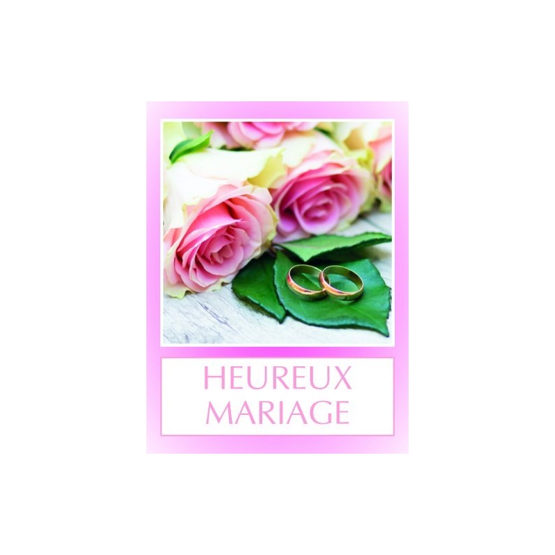 Etiquette autocollante "Heureux Mariage"