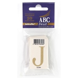 Lettre Décalcomanie pour Ruban Mortuaire "J"