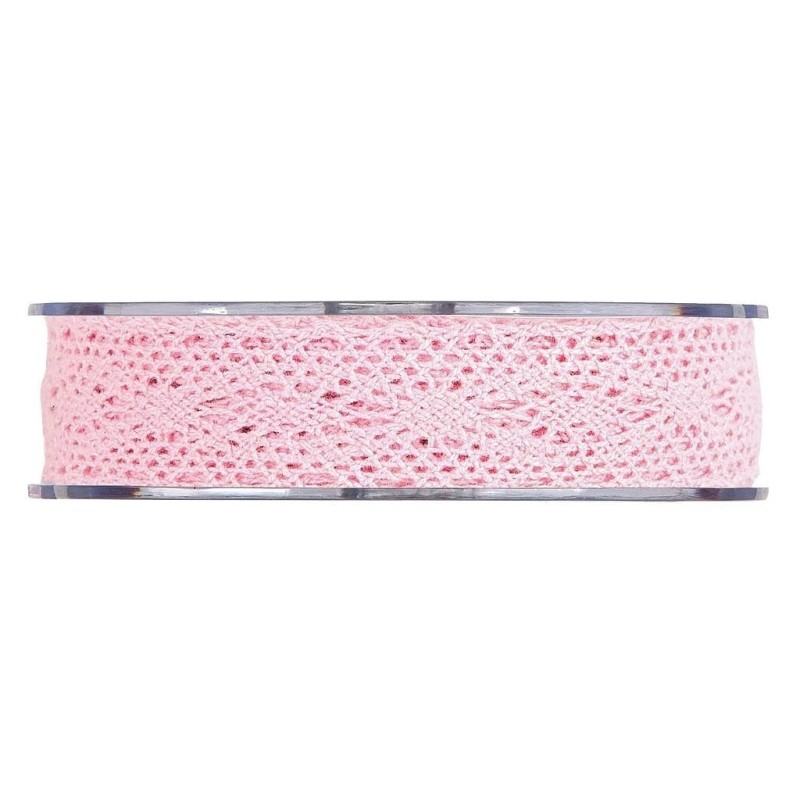 Ruban dentelle  25mm x 8m Rose