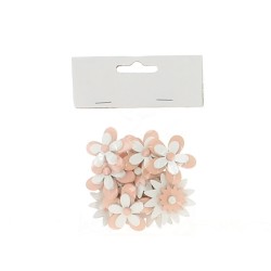 Sachet de 12 fleurs coloris rose autocollantes