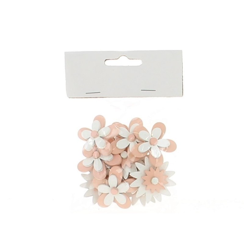 Sachet de 12 fleurs coloris rose autocollantes