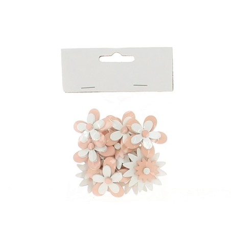 Sachet de 12 fleurs coloris rose autocollantes