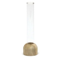 Soliflore Verre avec Socle Bois | Grossiste Fleuriste | Qualité Prix