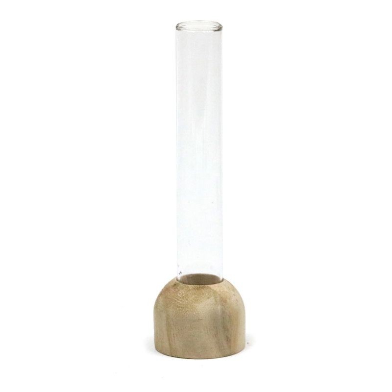 Soliflore Verre avec Socle Bois | Grossiste Fleuriste | Qualité Prix
