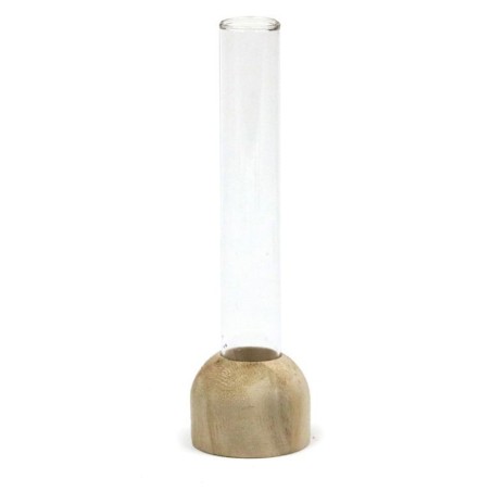 Soliflore Verre avec Socle Bois | Grossiste Fleuriste | Qualité Prix