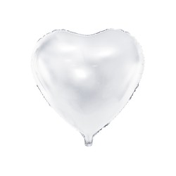 Ballon en forme de coeur couleur blanc brillant H45cm