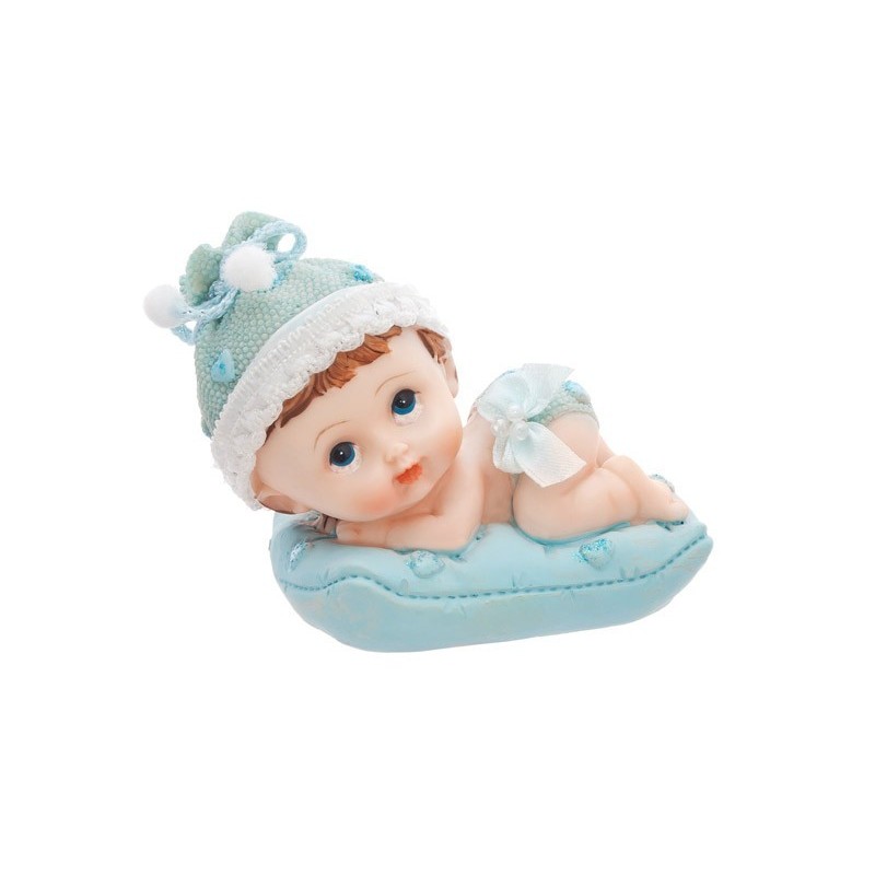 Figurine Bébé Garcon sur Coussin 9cm