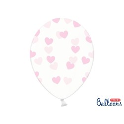 Ballon transparent coeur rose 30 cm lot de 6 pièces