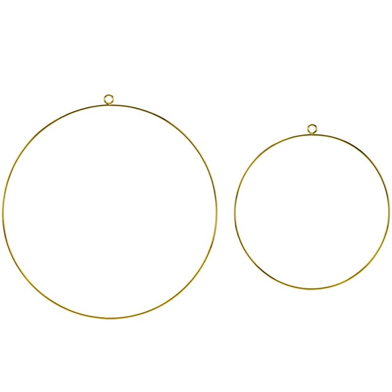 Anneaux en métal Or ø20 et 28cm- Set 2 pièces