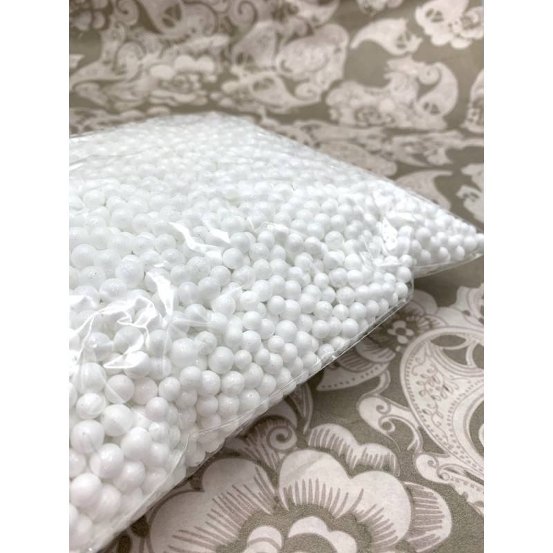 Boules en polystyrène à paillettes 6-8mm sachet de 80g