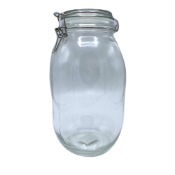 Bocal avec couvercle ouverture mécanique H26,5xø10 cm contenance 3000 ml