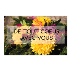 Carte message " DE TOUT COEUR AVEC VOUS"