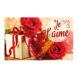 Carte message avec enveloppe " JE T'AIME"