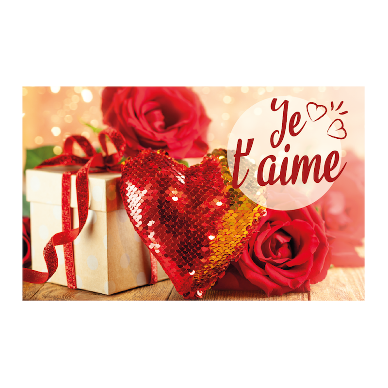 Carte message avec enveloppe " JE T'AIME"