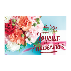 Carte message avec enveloppe  "JOYEUX ANNIVERSAIRE"