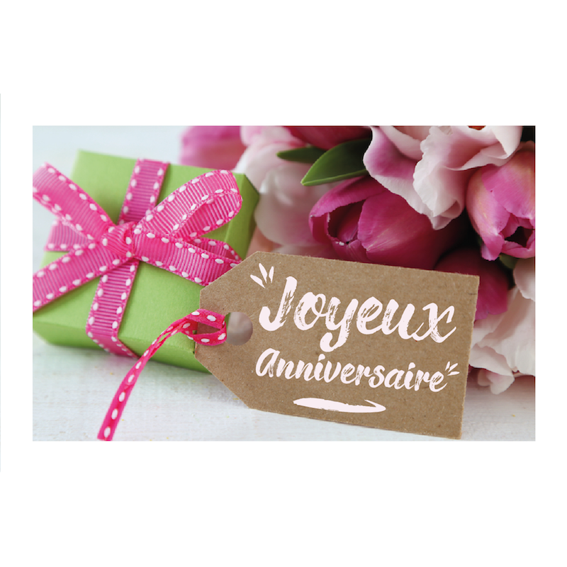 Carte message avec enveloppe  "JOYEUX ANNIVERSAIRE"