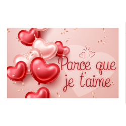 Carte message avec enveloppe " PARCE QUE JE T'AIME "