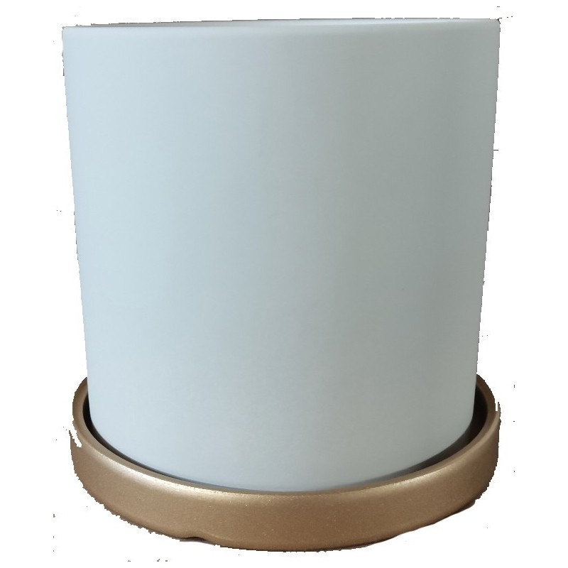 Cache Céramique Blanc 17cm | Déco fleuristes | Grossiste Fleuriste